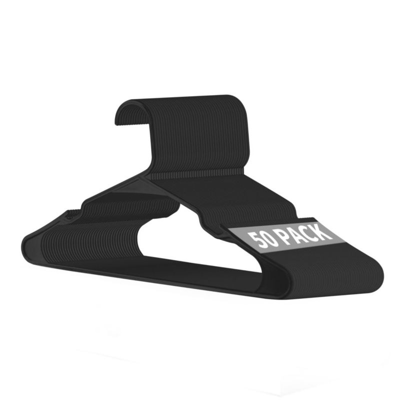 Perchas para ropa Simple Deluxe 50 unidades negras