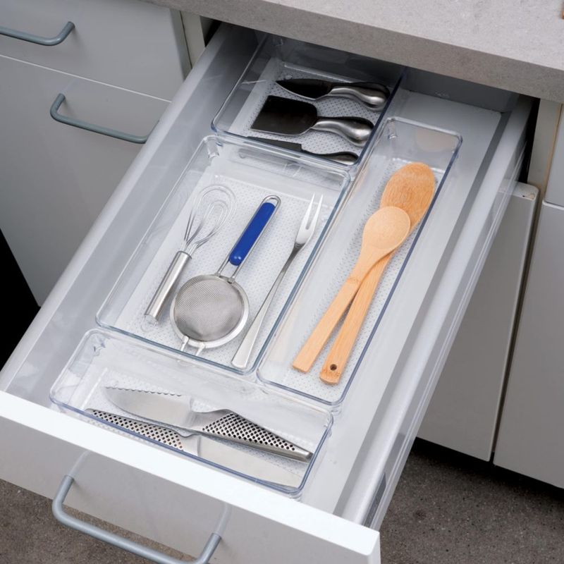 Organizadores de cajones Oggi 5 pzas transparentes 6 × 15 cm 95 × 24 cm 125 × 32 cm