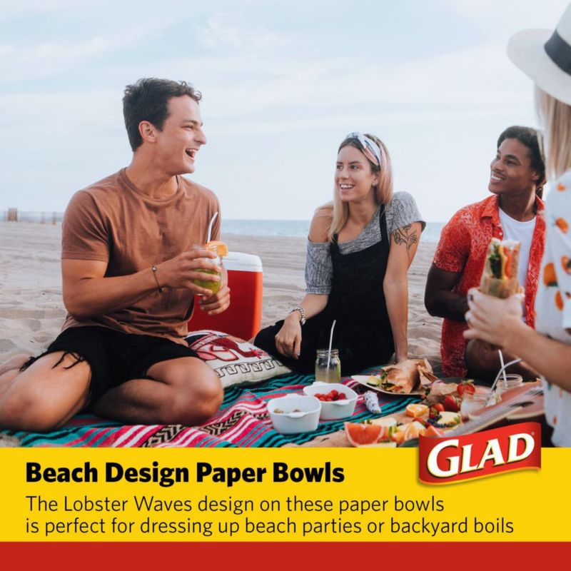 Tazones de papel Glad 354 ml 50 unidades Olas de Langosta