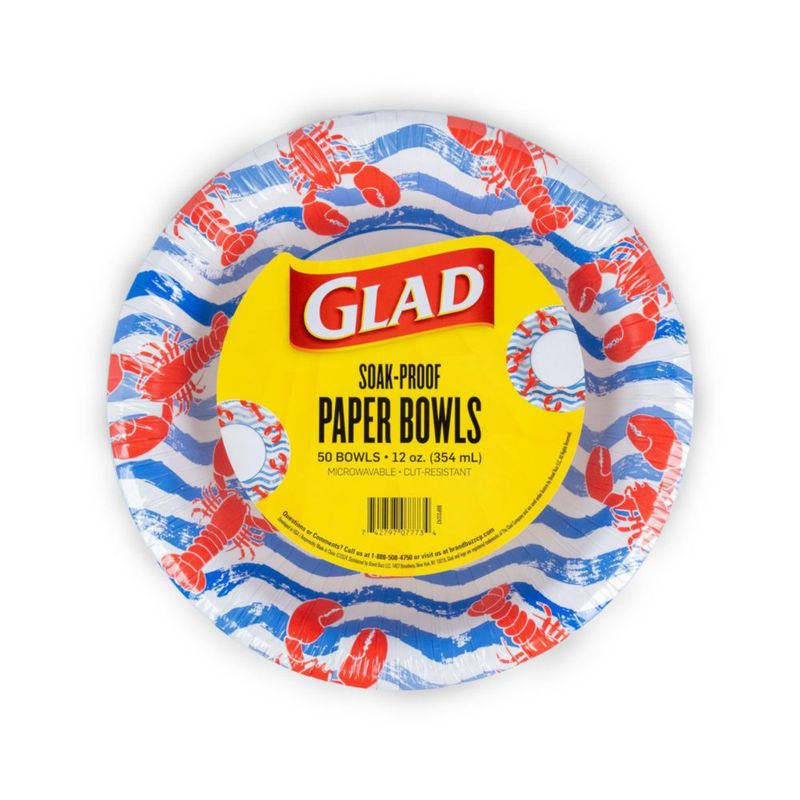 Tazones de papel Glad 354 ml 50 unidades Olas de Langosta