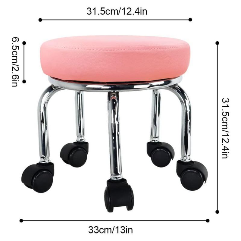 Taburete giratorio WKWKER 31 cm rosa giro 360° cuero PU