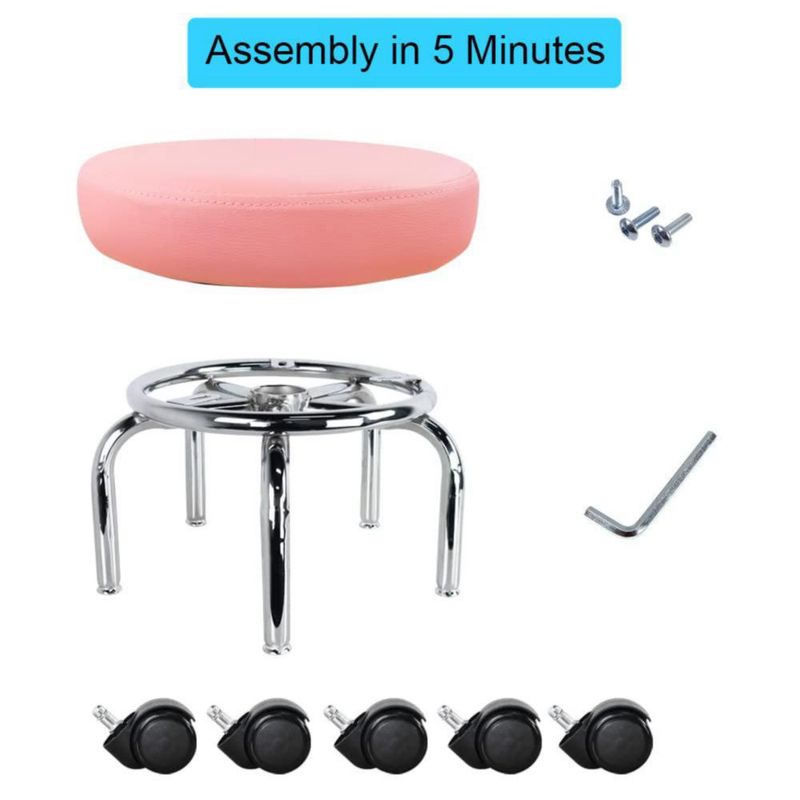Taburete giratorio WKWKER 31 cm rosa giro 360° cuero PU