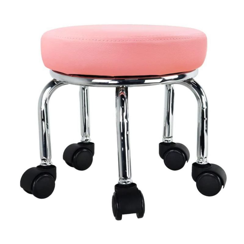 Taburete giratorio WKWKER 31 cm rosa giro 360° cuero PU