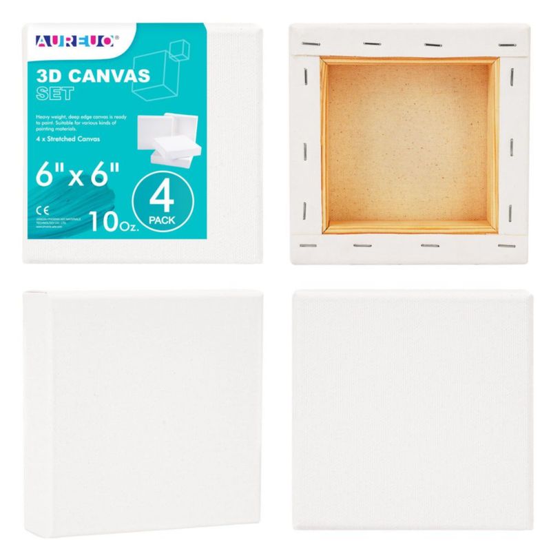 Lienzo AUREUO 15 cm x 15 cm paquete de 4 38 cm de profundidad