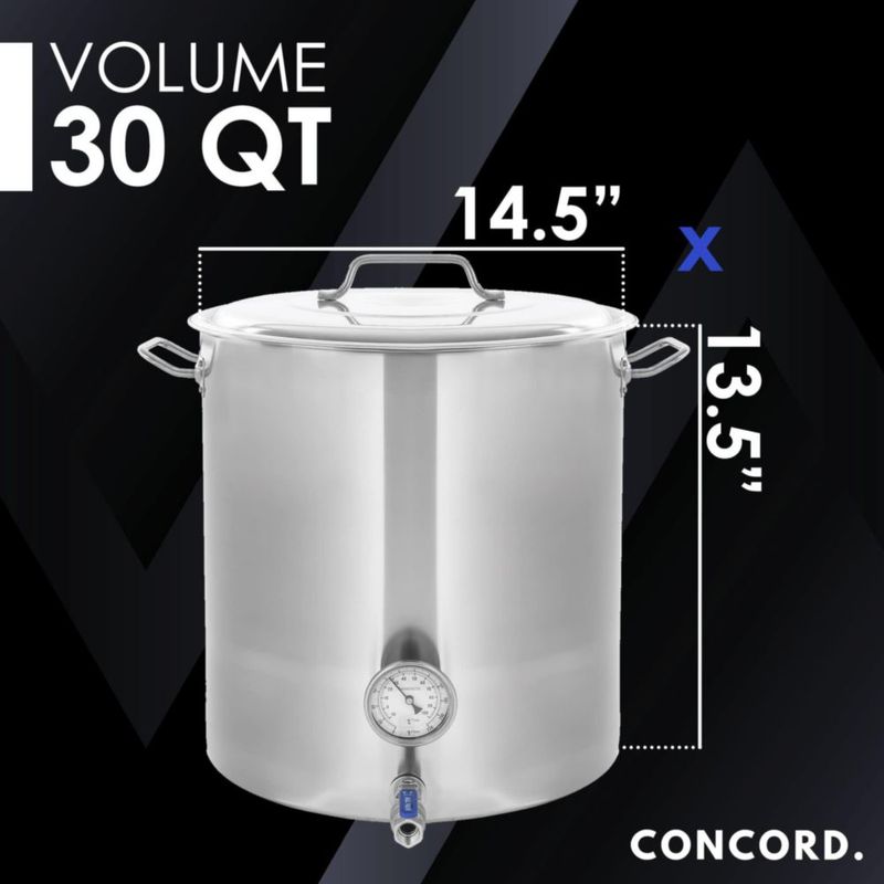 Cacerola Concord Cookware 28 L de Acero Inoxidable