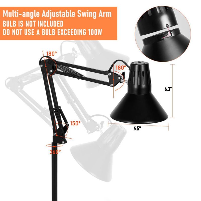 Lámpara de calor DXOVEEN 175‑74 cm Soporte ajustable E26/E27