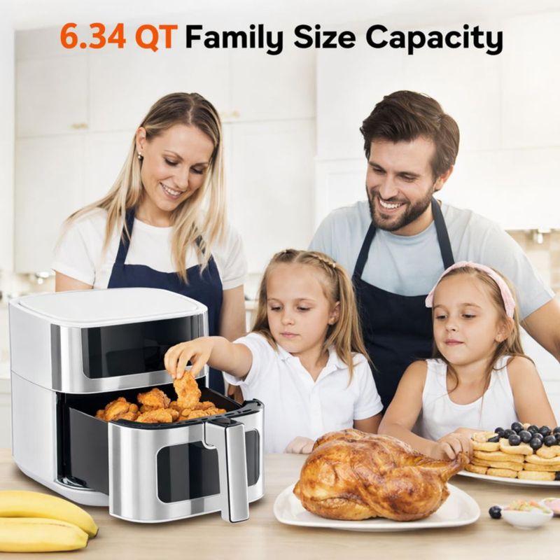 Freidora de Aire Simple Deluxe 8 en 1 63 L Digital Blanca 1700 W