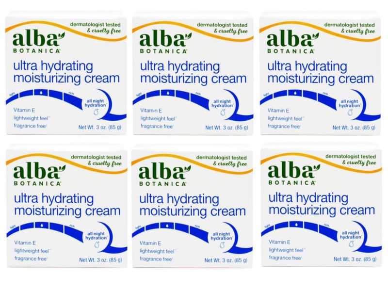 Crema Hidratante Alba Botanica 85 g Jazmín Vitamina E (Pack de 6)