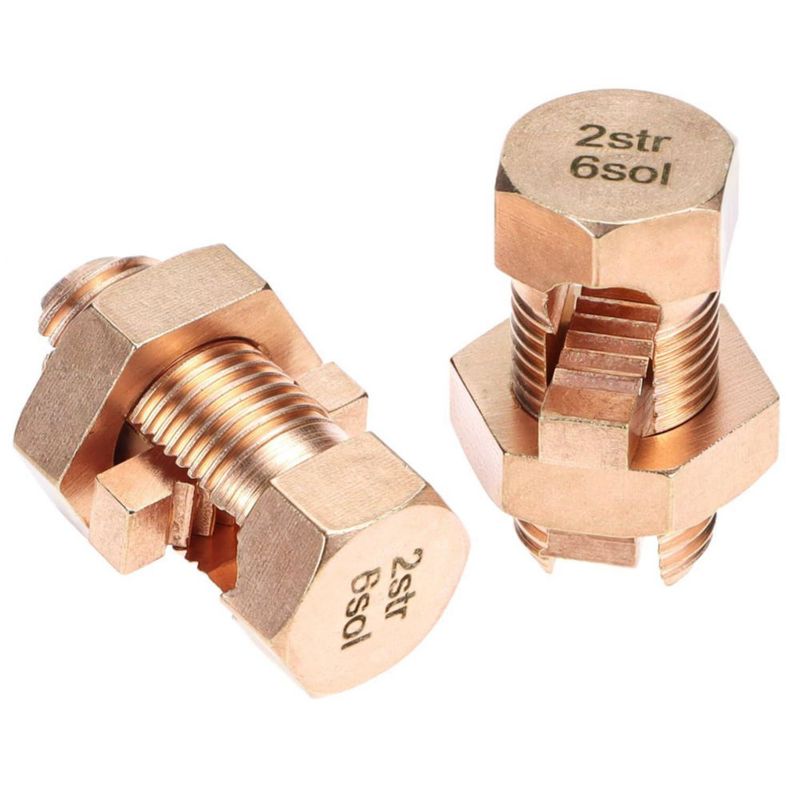 Conectores de perno dividido QWORK 2-6 AWG (10 unidades) de cobre