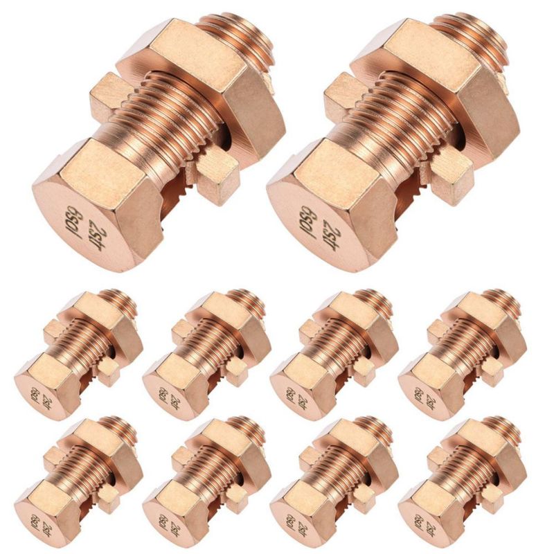 Conectores de perno dividido QWORK 2-6 AWG (10 unidades) de cobre