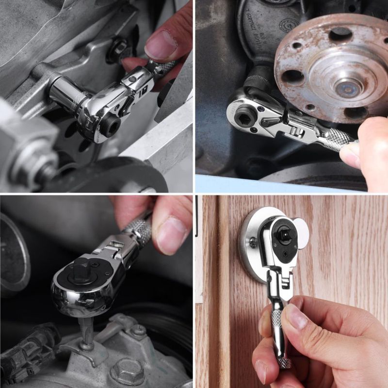 Llave de carraca corta 1/4" reversible WORKPRO