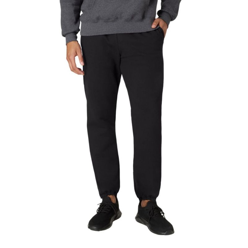 Pantalones Hanes XL Negro de Forro Polar de Algodón