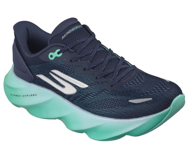 Zapatilla de Running Skechers Aero Burst Mujer Navy/Aqua Talla 9