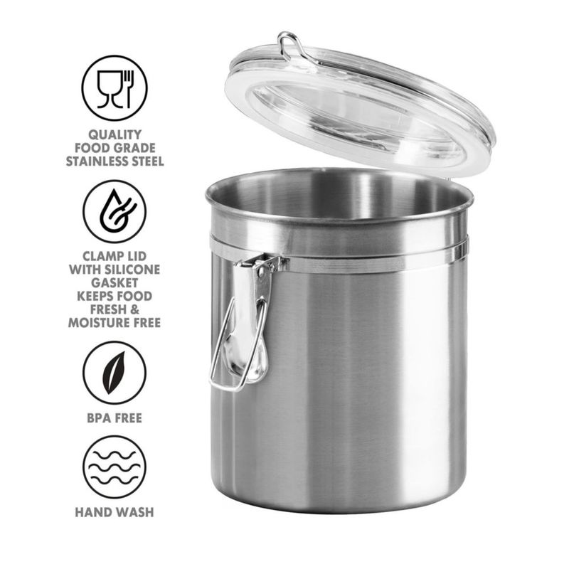 Juego de 4 recipientes herméticos de acero inoxidable Oggi para alimentos