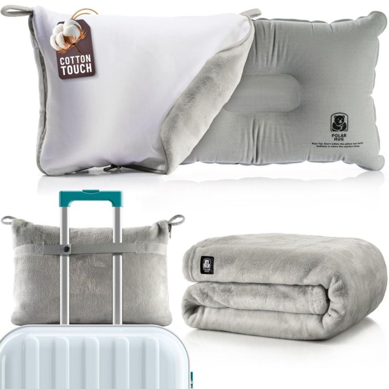 Juego de Manta y Almohada de Viaje MasterManner 110 x 163 cm
