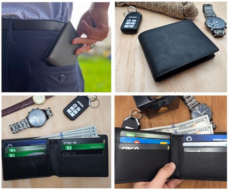 Cartera para Hombre CraftZen con Bloqueo RFID de Cuero 9 cm x 11 cm