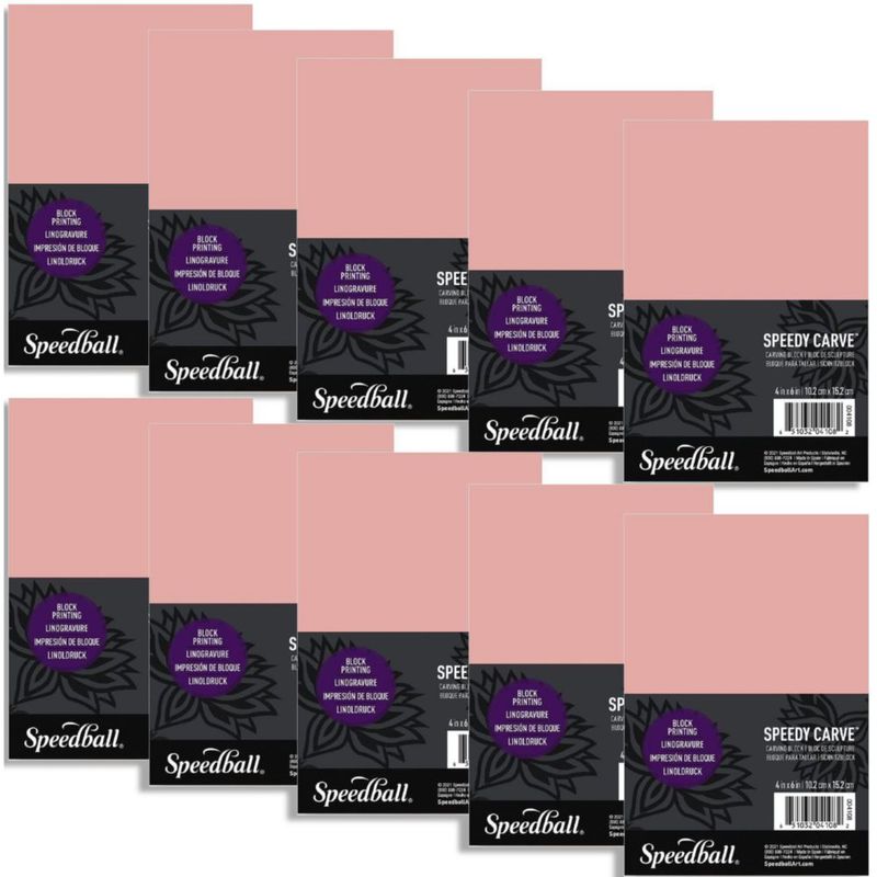 Bloque de Grabado Speedball 10 cm x 15 cm Rosa – Pack de 10