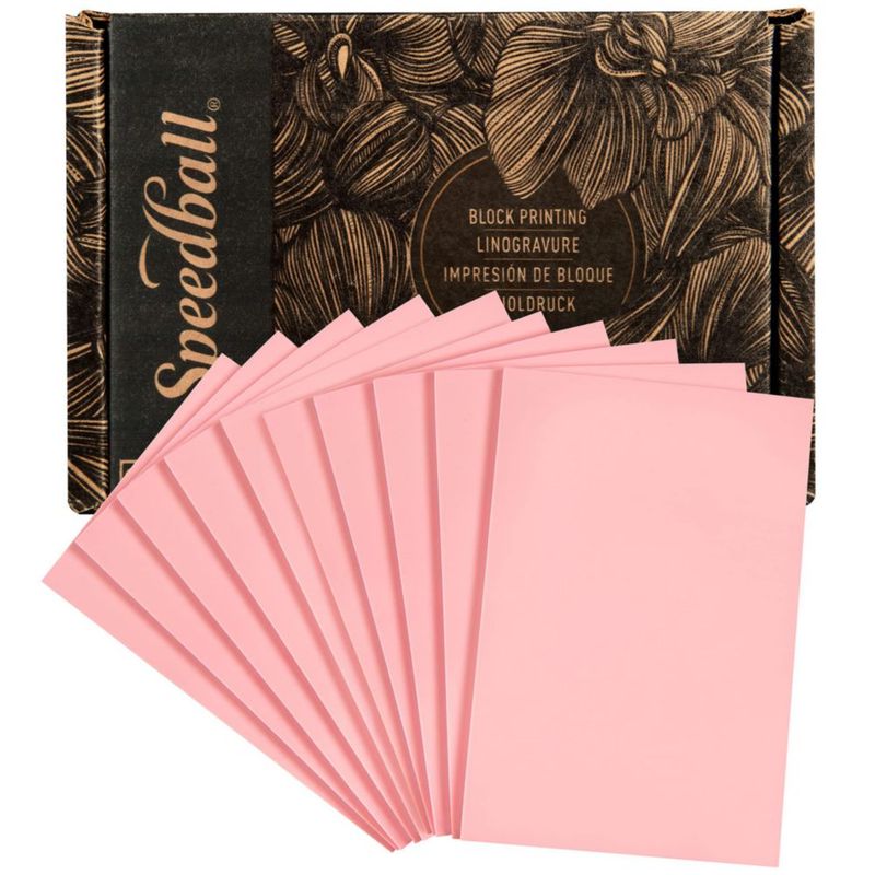 Bloque de Grabado Speedball 10 cm x 15 cm Rosa – Pack de 10
