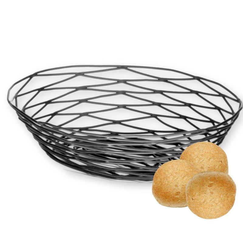 Cesta ovalada Tablecraft 23x16x6 cm metal negro