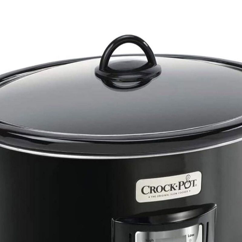 Cocina lenta Crock-Pot 4 L acero inoxidable negro con temporizador