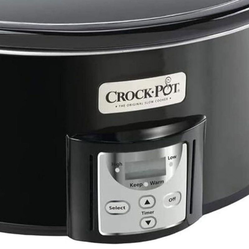 Cocina lenta Crock-Pot 4 L acero inoxidable negro con temporizador