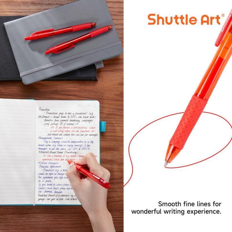 Bolígrafos de gel Shuttle Art pack de 20 punta 07 mm tinta roja
