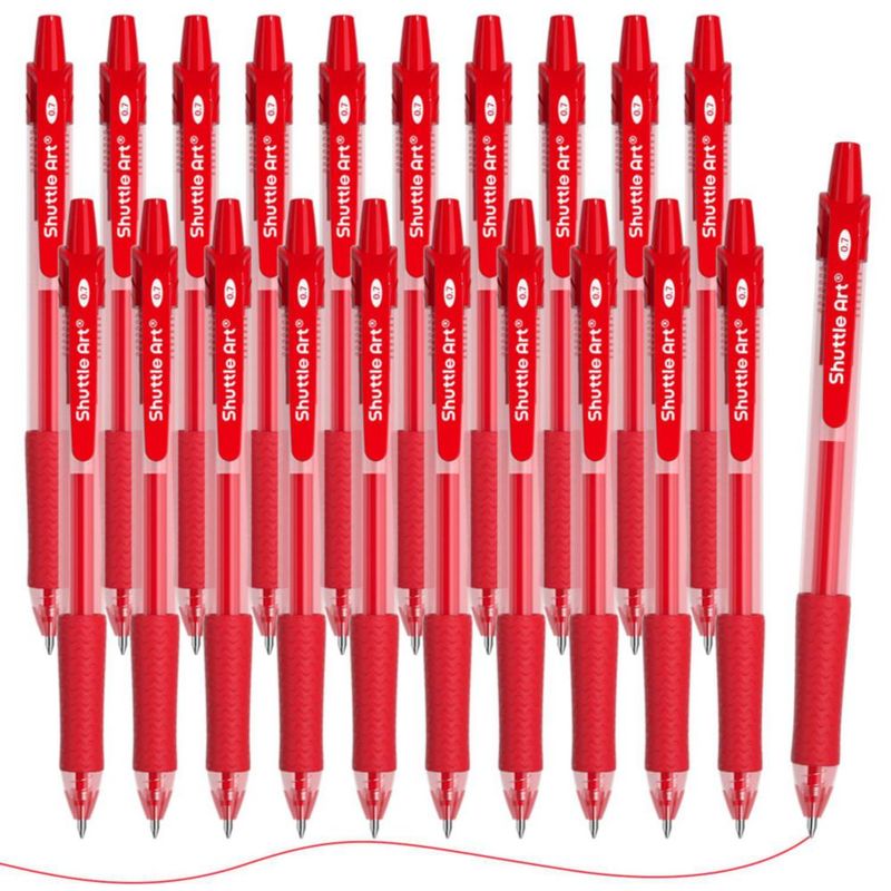 Bolígrafos de gel Shuttle Art pack de 20 punta 07 mm tinta roja