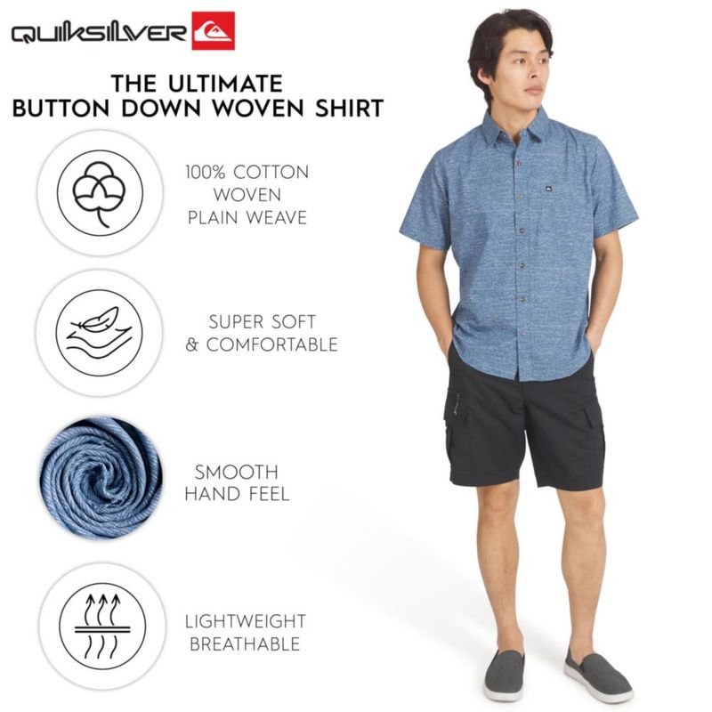 Camisa Quiksilver XL Azul Sombra Seersucker