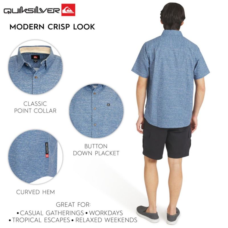 Camisa Quiksilver XL Azul Sombra Seersucker