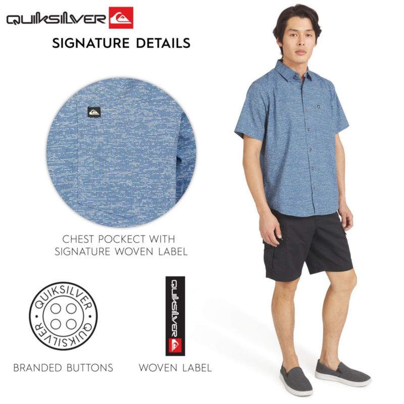 Camisa Quiksilver XL Azul Sombra Seersucker
