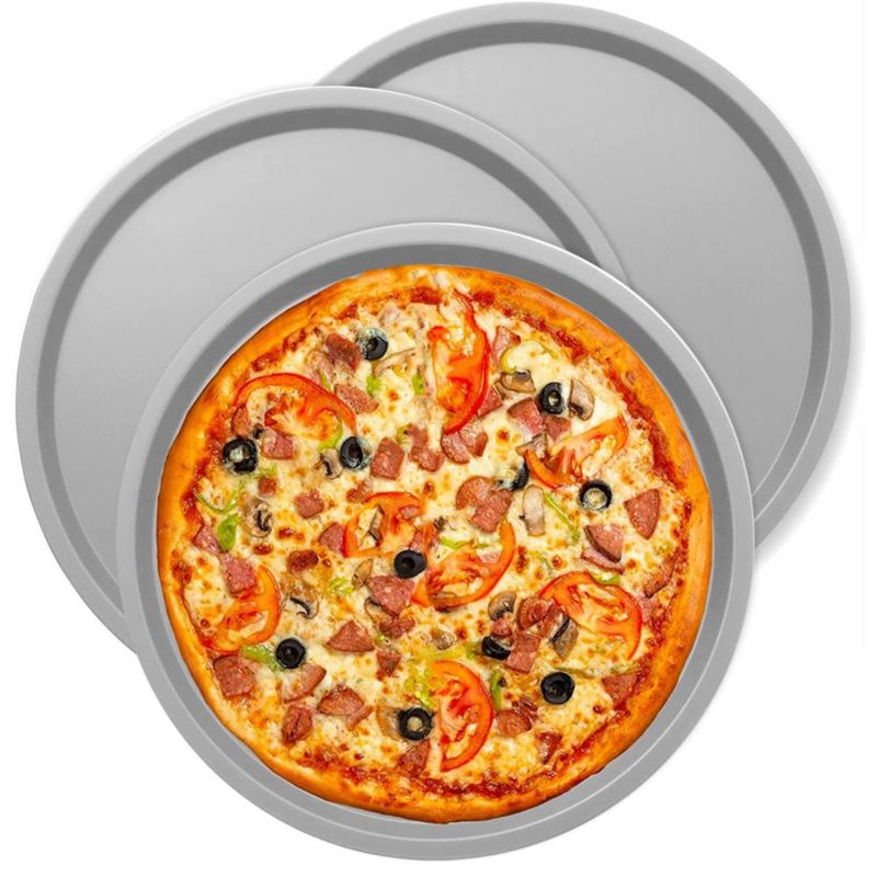 Set de 3 bandejas antiadherentes para pizza DecorRack de 33 cm