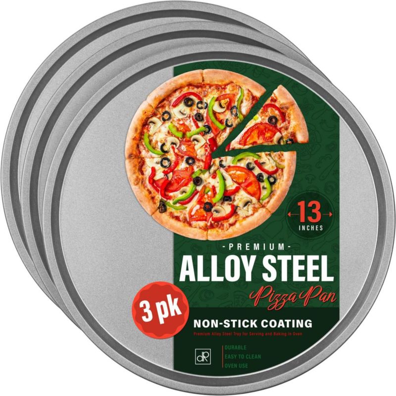 Set de 3 bandejas antiadherentes para pizza DecorRack de 33 cm
