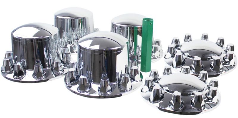 Kit de tapas de cubo KASONG 33 mm cromo ABS para camión
