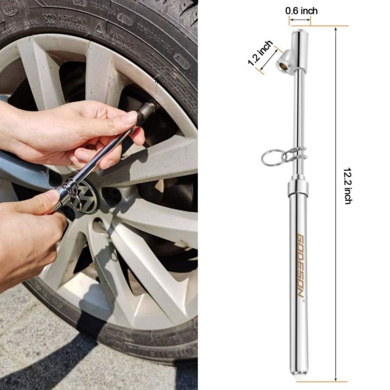 Manómetro de presión de neumáticos GODESON de doble cabeza 10-150 PSI 1-10 Bar paquete de 12