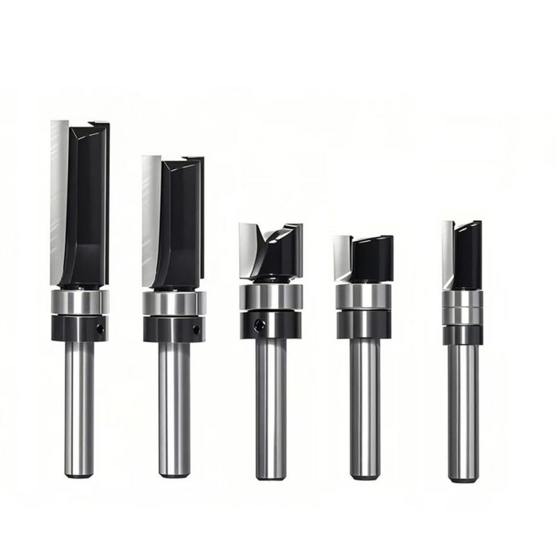 Fresa de Router TRIMTWOL de Corte al Ras con Vástago de 1/4" - Juego de 5 Piezas