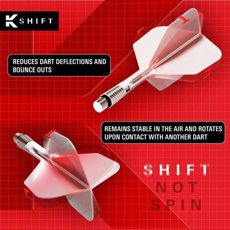 Alas y Ejes K-Shift No.6 Transparentes para Dardos Target