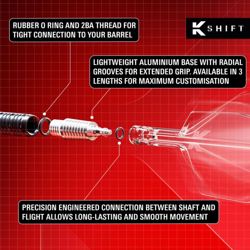 Alas y Ejes K-Shift No.6 Transparentes para Dardos Target