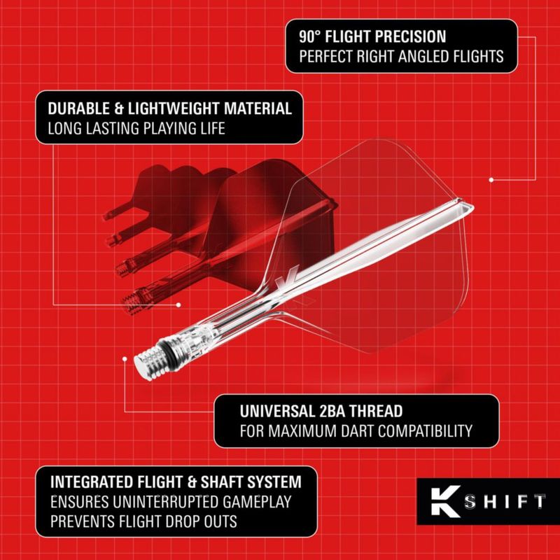 Alas y Ejes K-Shift No.6 Transparentes para Dardos Target