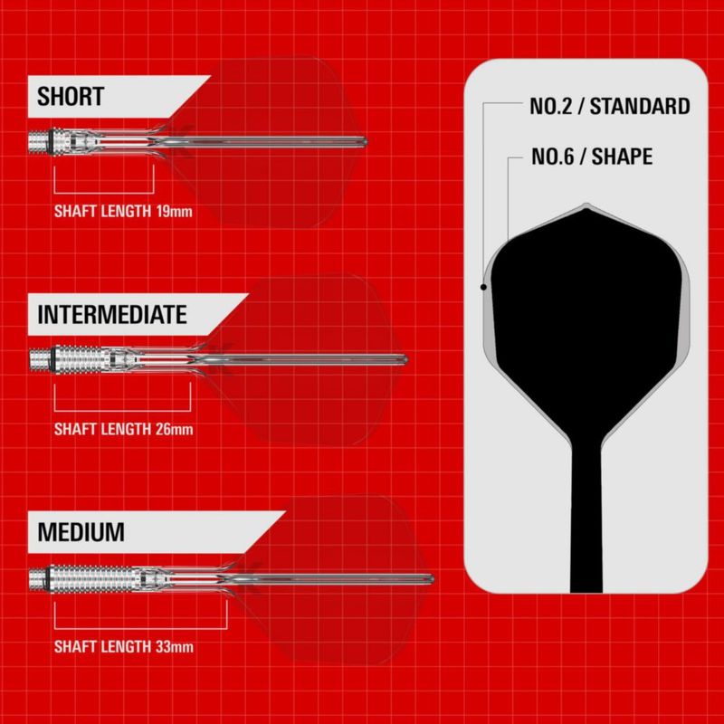 Alas y Ejes K-Shift No.6 Transparentes para Dardos Target