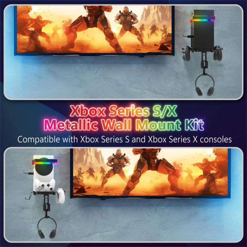 Soporte de pared Fosmon para Xbox Series X/S con iluminación RGB