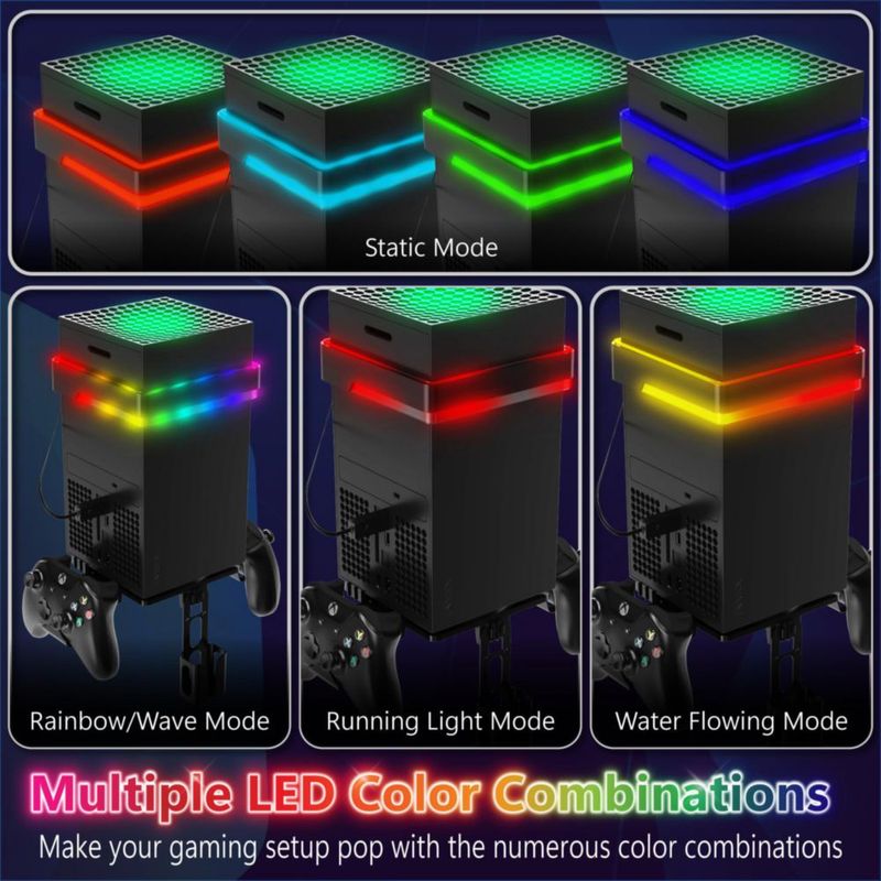 Soporte de pared Fosmon para Xbox Series X/S con iluminación RGB