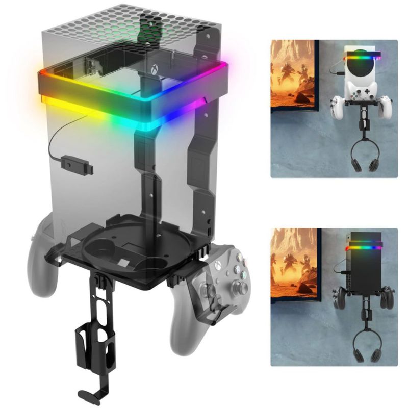 Soporte de pared Fosmon para Xbox Series X/S con iluminación RGB