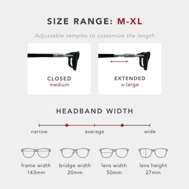 Anteojos de Lectura Clic Expandibles M-XL con Banda Rígida