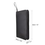 Estuche para plumas Topoomart 33 × 25 × 3 cm negro de cuero PU
