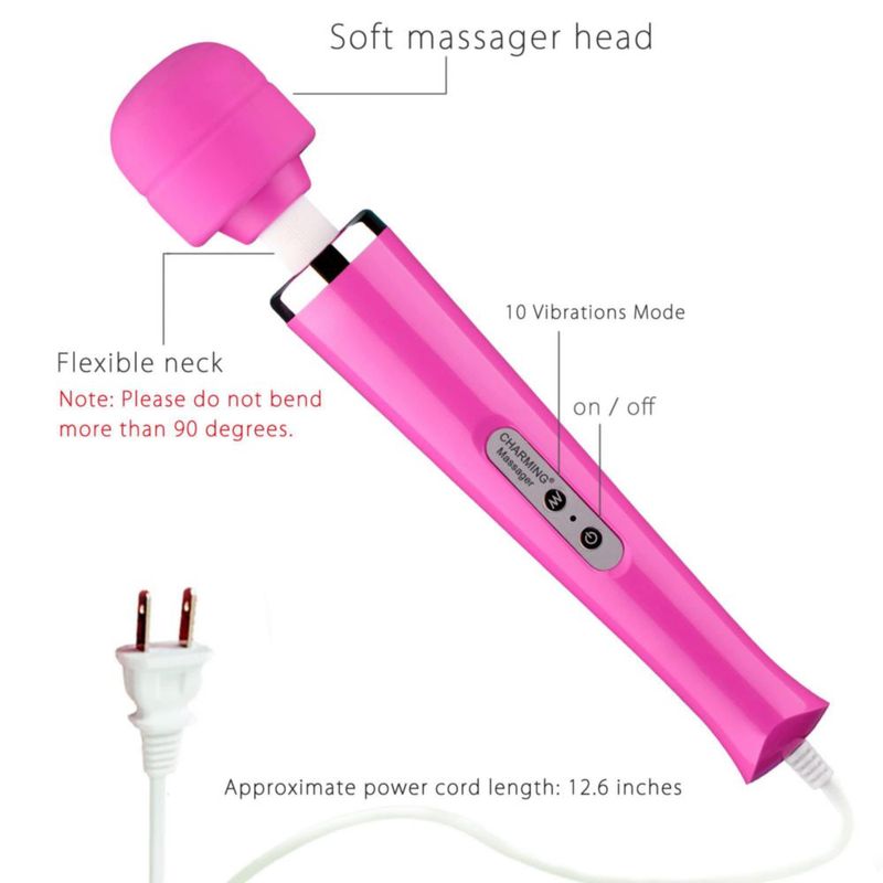 Masajeador de mano CHARMING 10 velocidades cableado rojo rosado