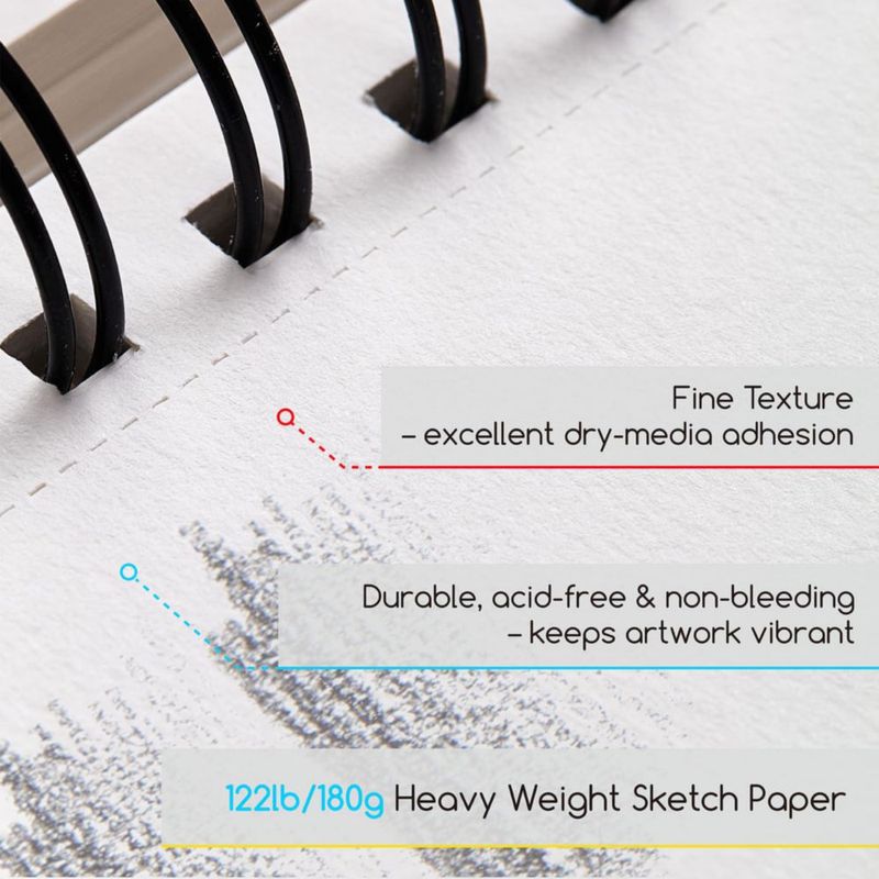 Cuaderno de bocetos MEEDEN 15 × 20 cm 60 hojas 180 g/m² gramaje alto