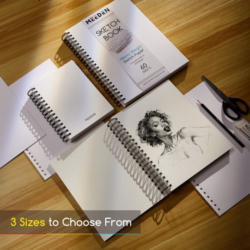 Cuaderno de bocetos MEEDEN 15 × 20 cm 60 hojas 180 g/m² gramaje alto