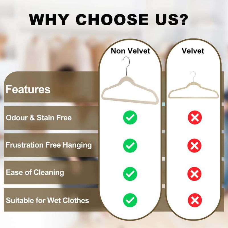 Perchas de ropa Quality Hangers 33 cm color marfil - paquete de 30