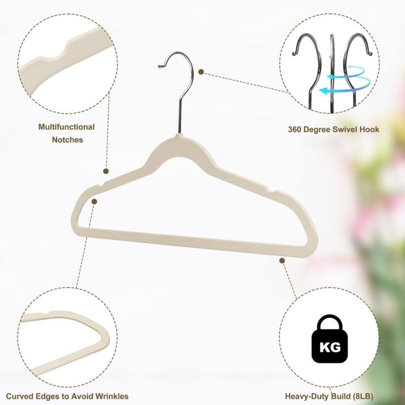 Perchas de ropa Quality Hangers 33 cm color marfil - paquete de 30