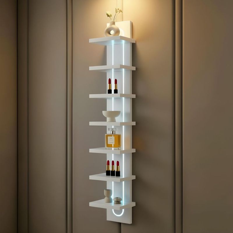 Estantería AskTag de 7 Niveles Blanca con Luz Carga Máxima 20 kg